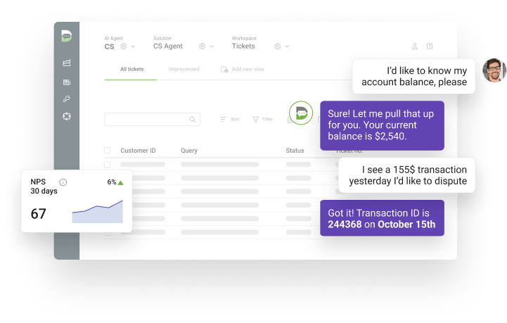 customer support AI agent and intelligent application